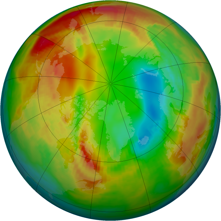 Arctic ozone map for 03 February 1986